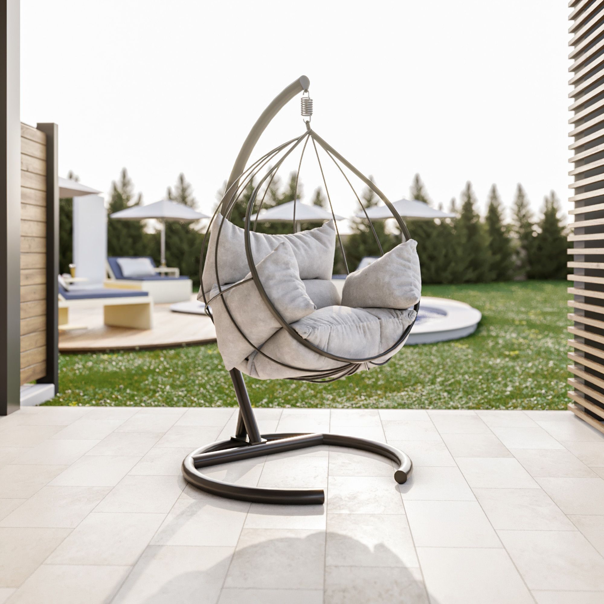 Fauteuil suspendu Mavera - Blanc/anthracite + Nettoyage de meubles ...