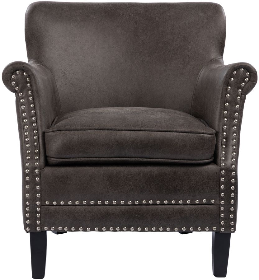 IDMarket - Canapé Droit 2 Places Club Vintage Gaston Marron