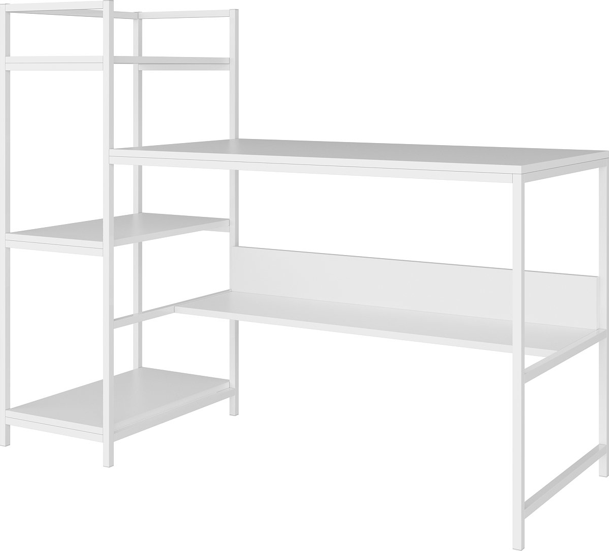 Vicco Bureau d'angle Arion, Blanc/Anthracite, 90 x 90 cm