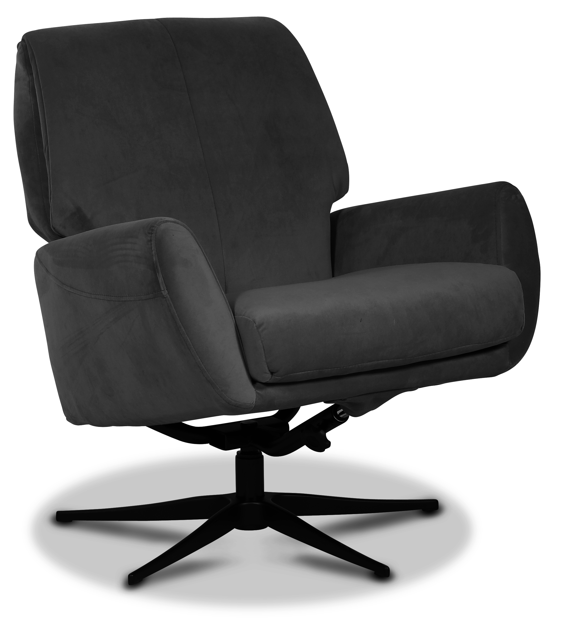 ESTINK Fauteuil inclinable avec repose-pied gris foncé velours 130094