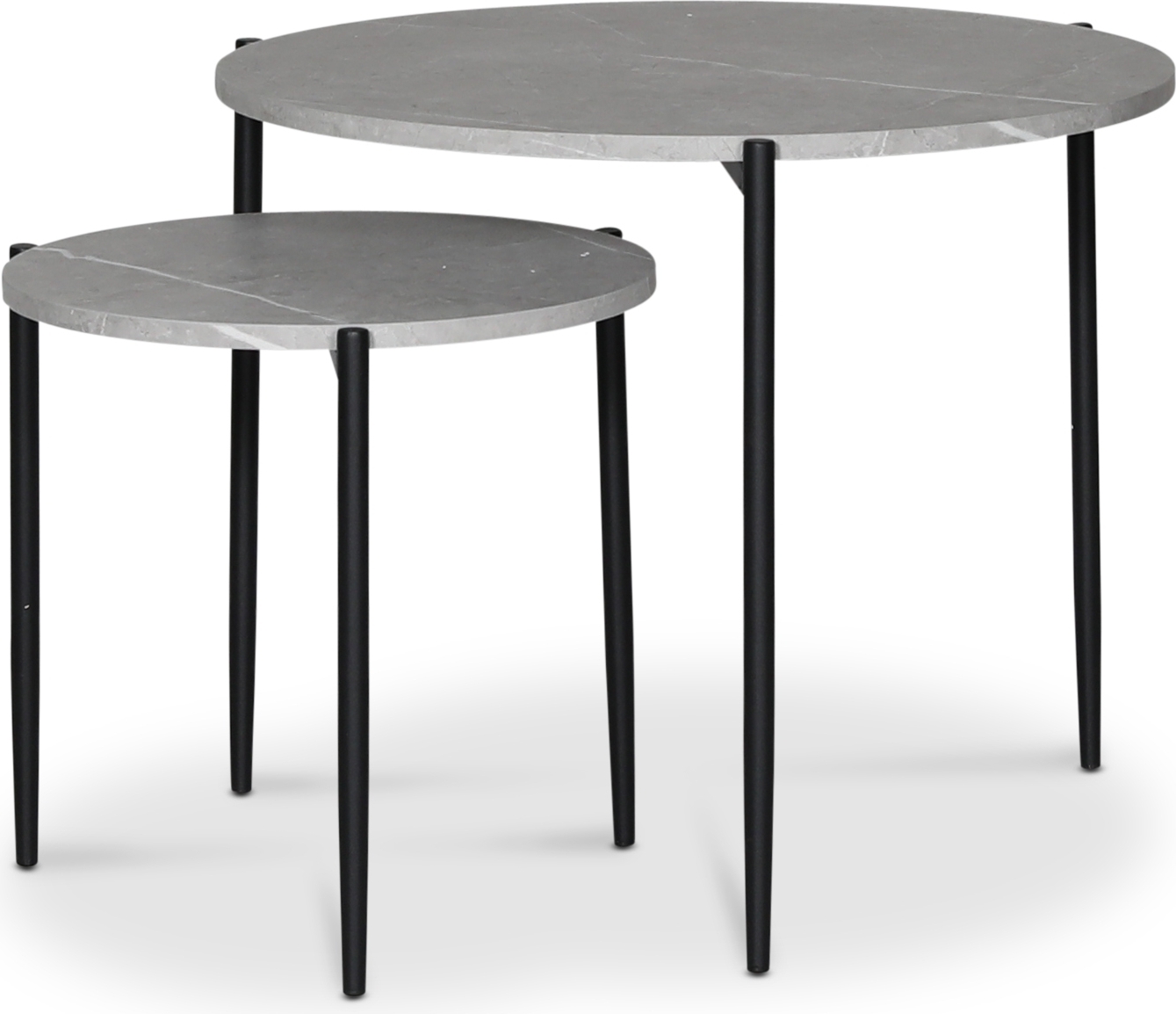 Table d'appoint Wayne Ø60 cm - Marbre gris clair (Foiling) - Bouts de ...